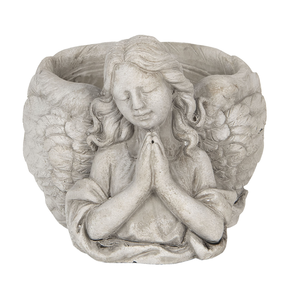 [6TE0282M] Pot de fleurs d'intérieur Gris 19x17x14 cm