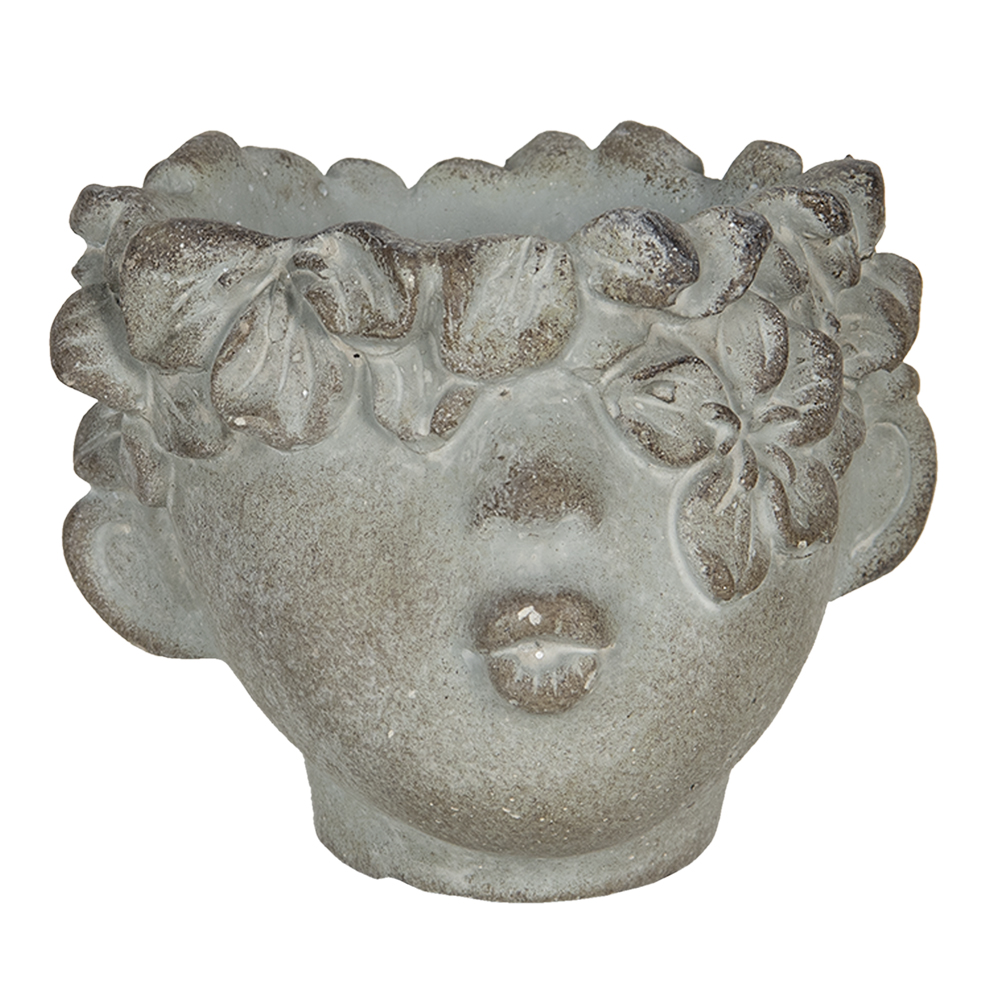 [6TE0313] Vaso Porta Pianta Capo Marrone 12x10x9 cm