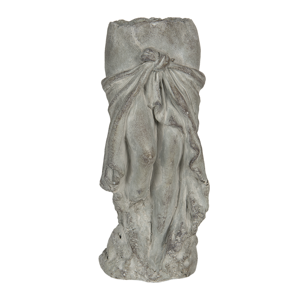 [6TE0326S] Vaso Porta Pianta Grigio 13x13x29 cm