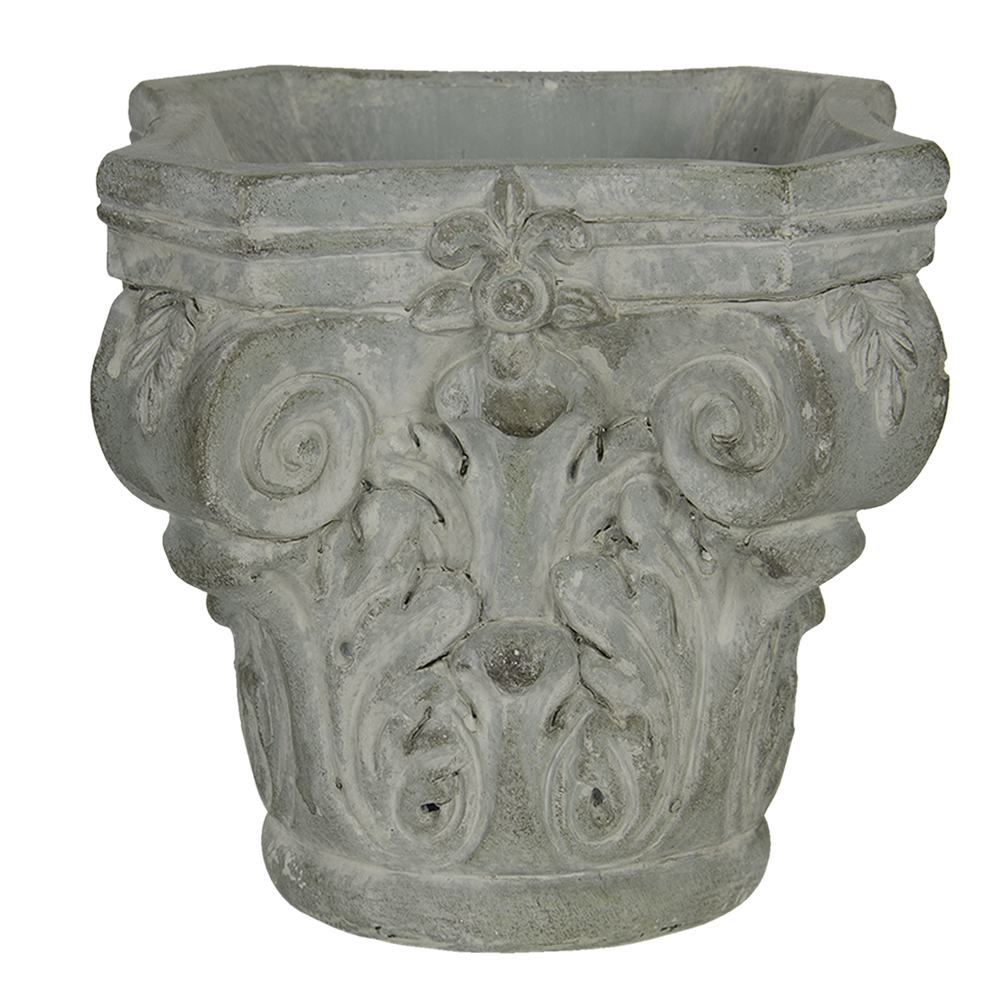 [6TE0333] Blumentopf für Innen Grau 17x17x16 cm