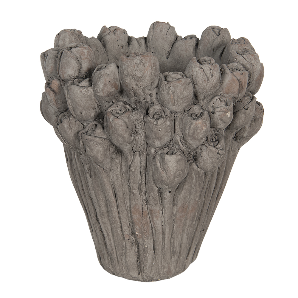 [6TE0357] Pot de fleurs d'intérieur Gris Ø 23x25 cm