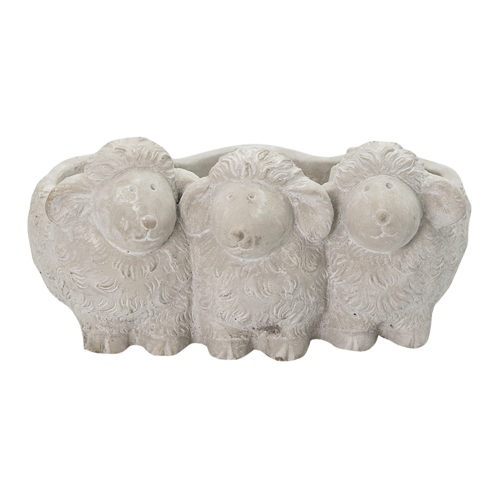 [6TE0372] Flower Pot Inside Sheep Grey 26x20x12 cm