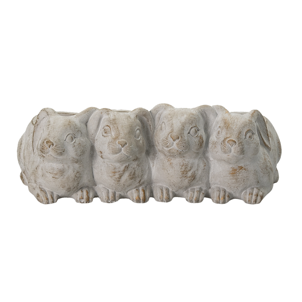 [6TE0373] Bloempot konijnen 33x19x11 cm