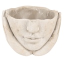 Blumentopf für Innen Kopf Grau, Beige 17x17x11 cm