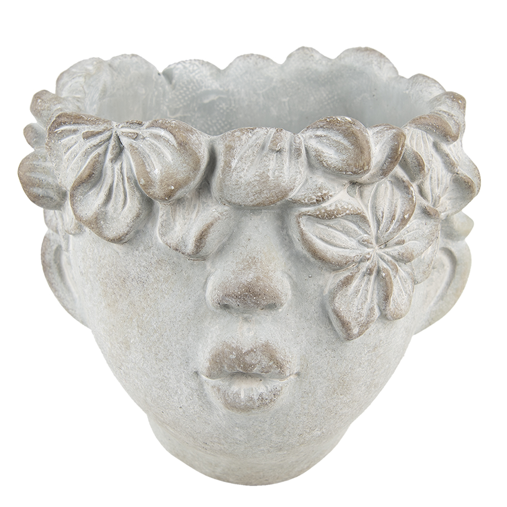 [6TE0418S] Vaso Porta Pianta Capo Grigio, Blu 12x9x10 cm