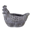 Pot de fleurs d'intérieur Poule Gris 29x17x23 cm