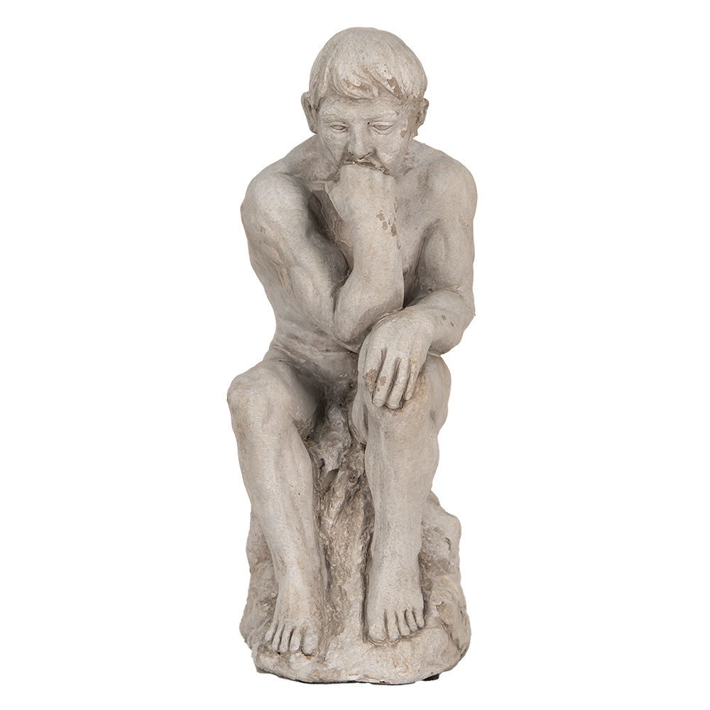 [6TE0493] Statue man Grey 16x12x31 cm