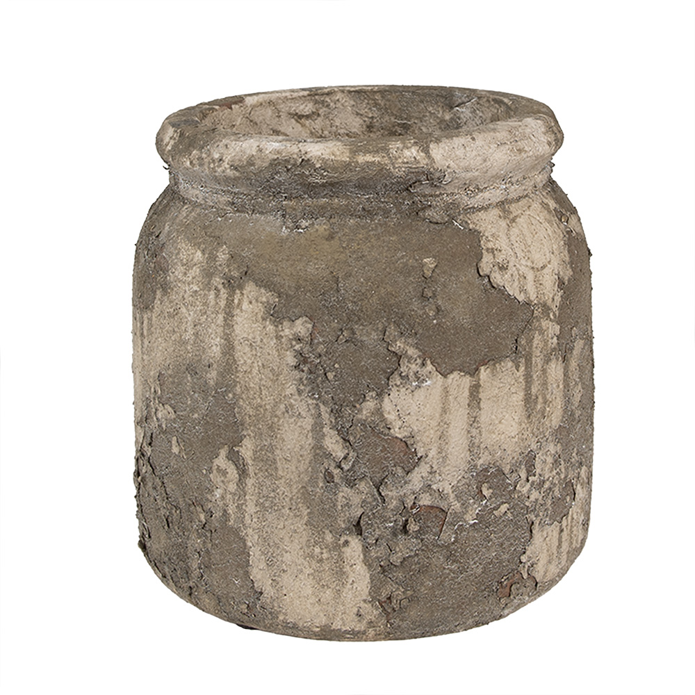 [6TE0518M] Pot de fleurs d`intérieur Gris Beige Ø 14x13 cm