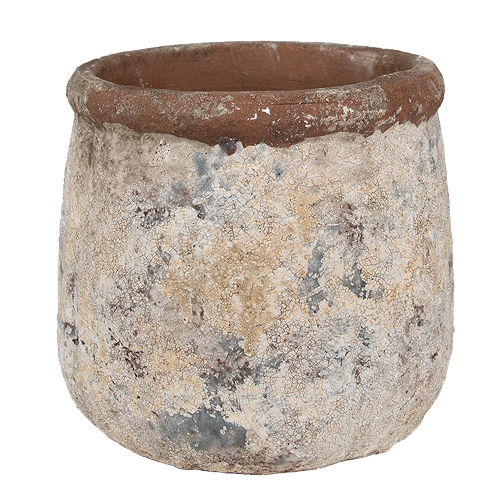 [6TE0527L] Blumentopf für Innen Beige Ø 18x17 cm