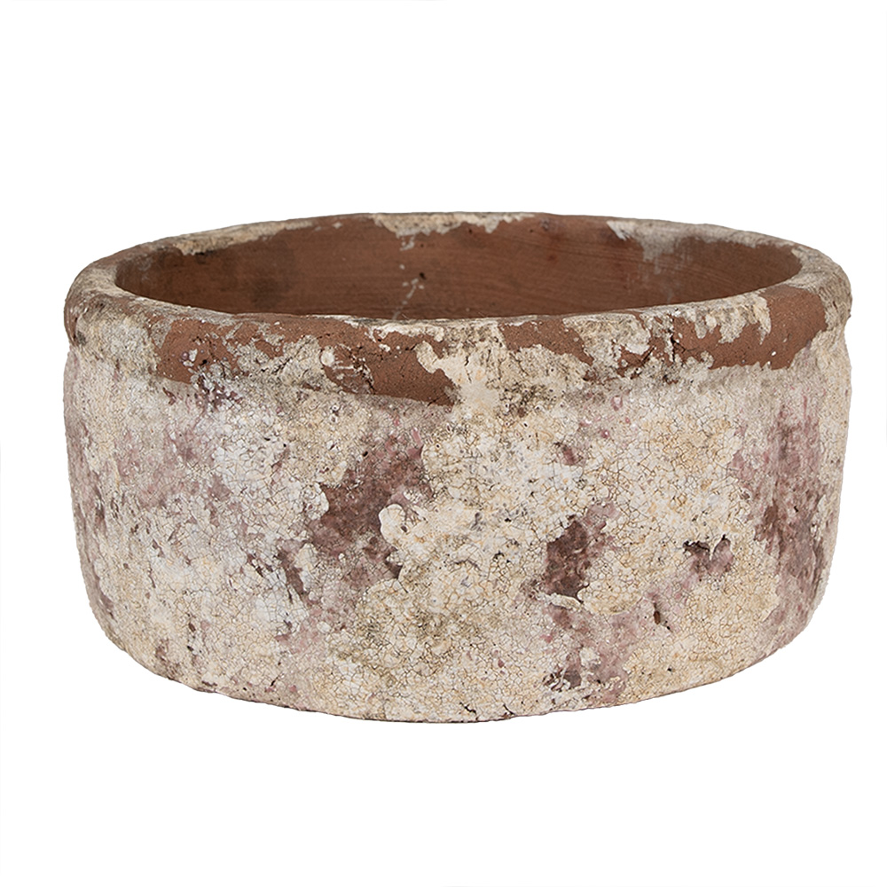 [6TE0529L] Vaso Porta Pianta Beige Ø 23x11 cm