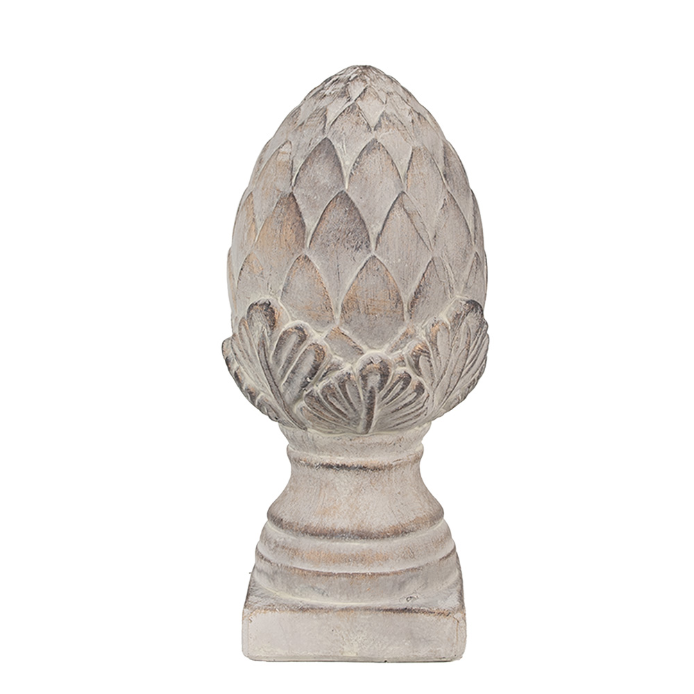 [6TE0545S] Image de décoration pomme de pin Gris Ø 12x26 cm