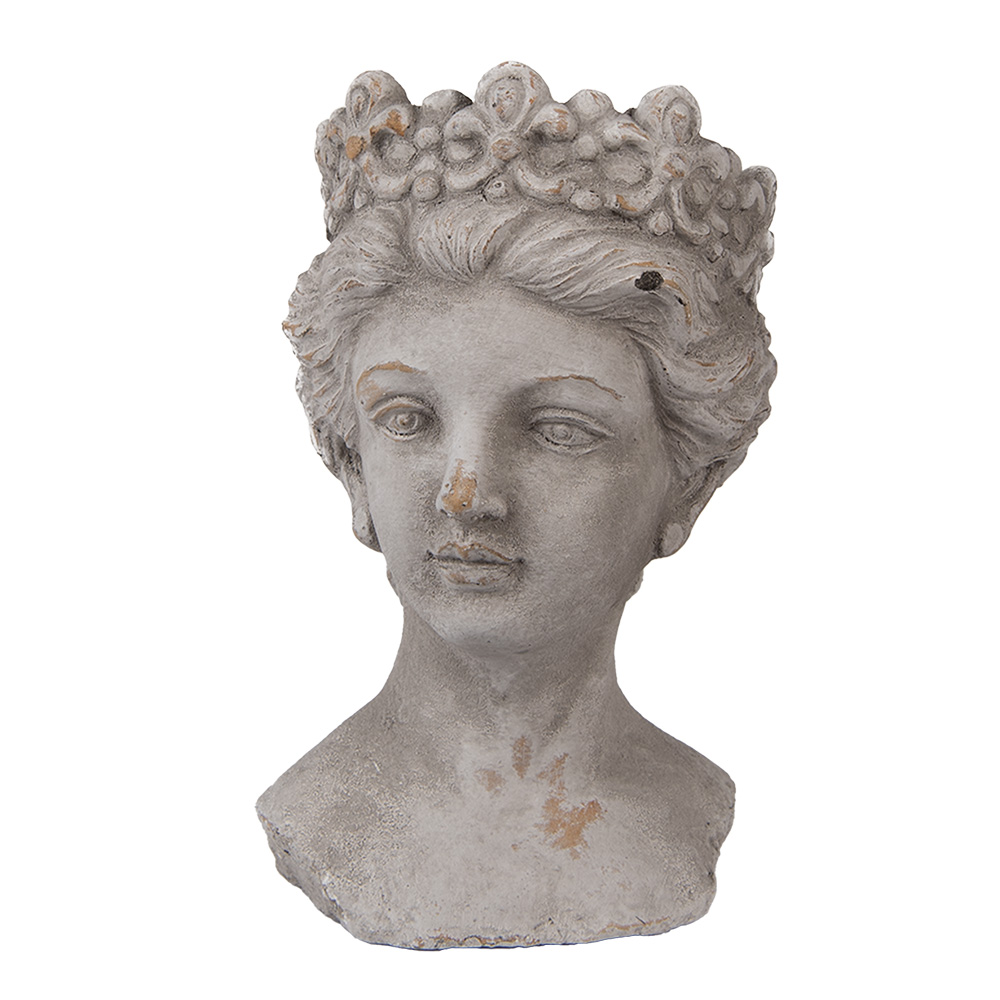 [6TE0555] Vaso Porta Pianta Grigio 14x15x24 cm