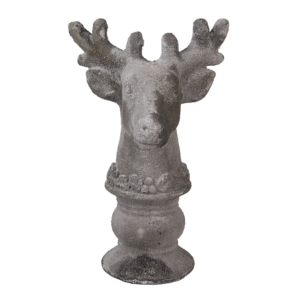 [6TE0568] Decorazione Cervo Grigio 17x14x26 cm