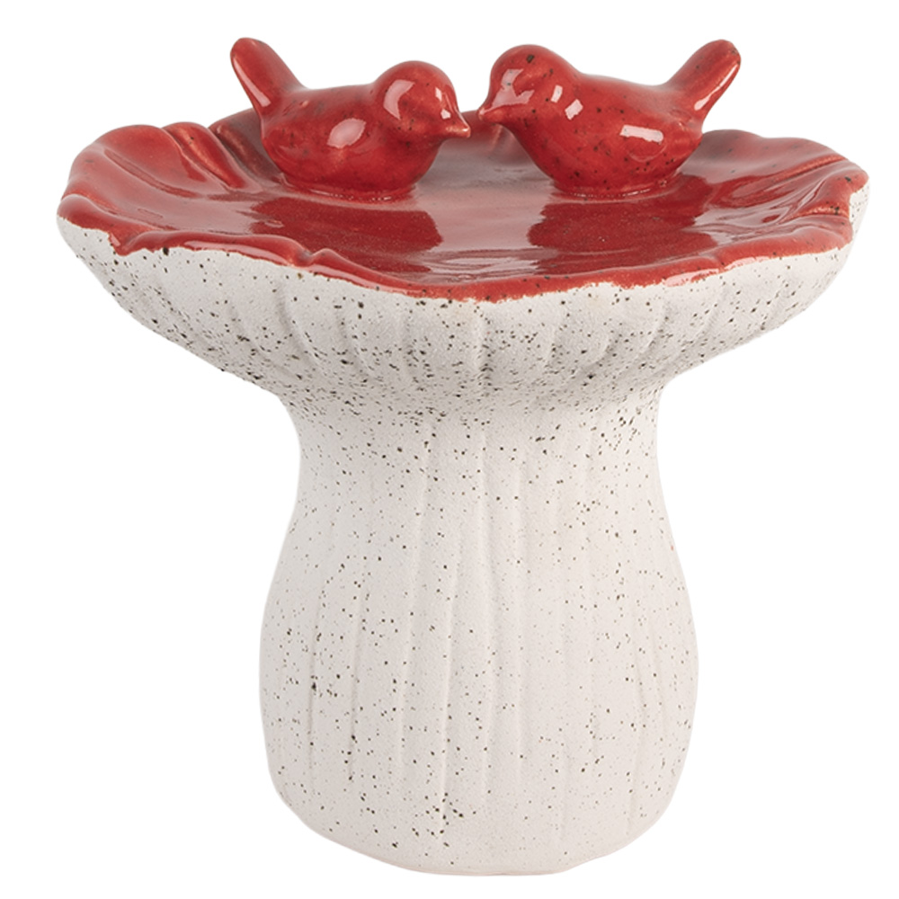 [6TE0580] Decorazione Fungo Bianco Rosso Ø 19x18 cm