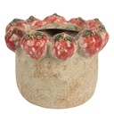 Vaso Porta Pianta Beige Rosso Ø 15x11 cm