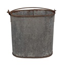Seau de décoration Gris 24x14x28 cm