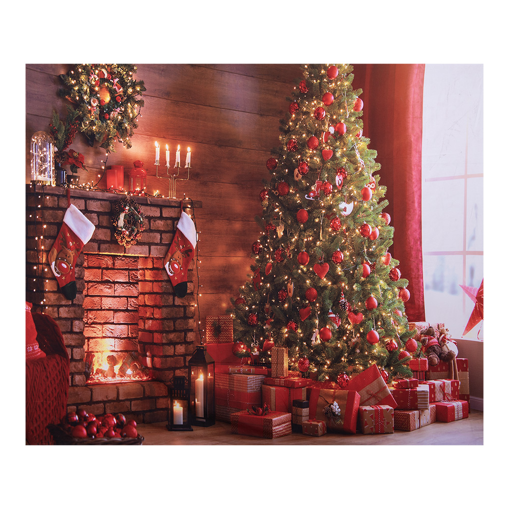 [6WK0037] Wandkleed kerstboom 180x1x210 cm