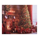 Wandteppich Weihnachtsbaum Braun Rot 180x1x210 cm