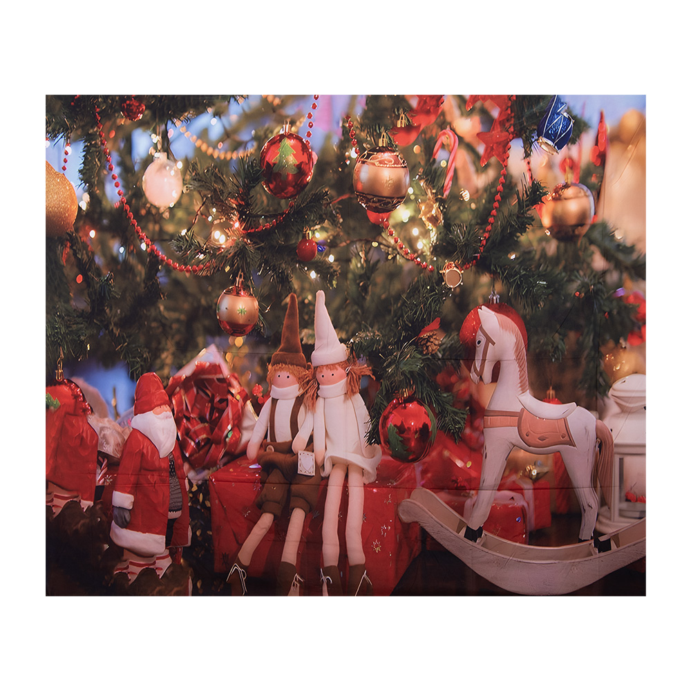 [6WK0039] Wandteppich Weihnachtsbaum Rot Grün 180x1x210 cm