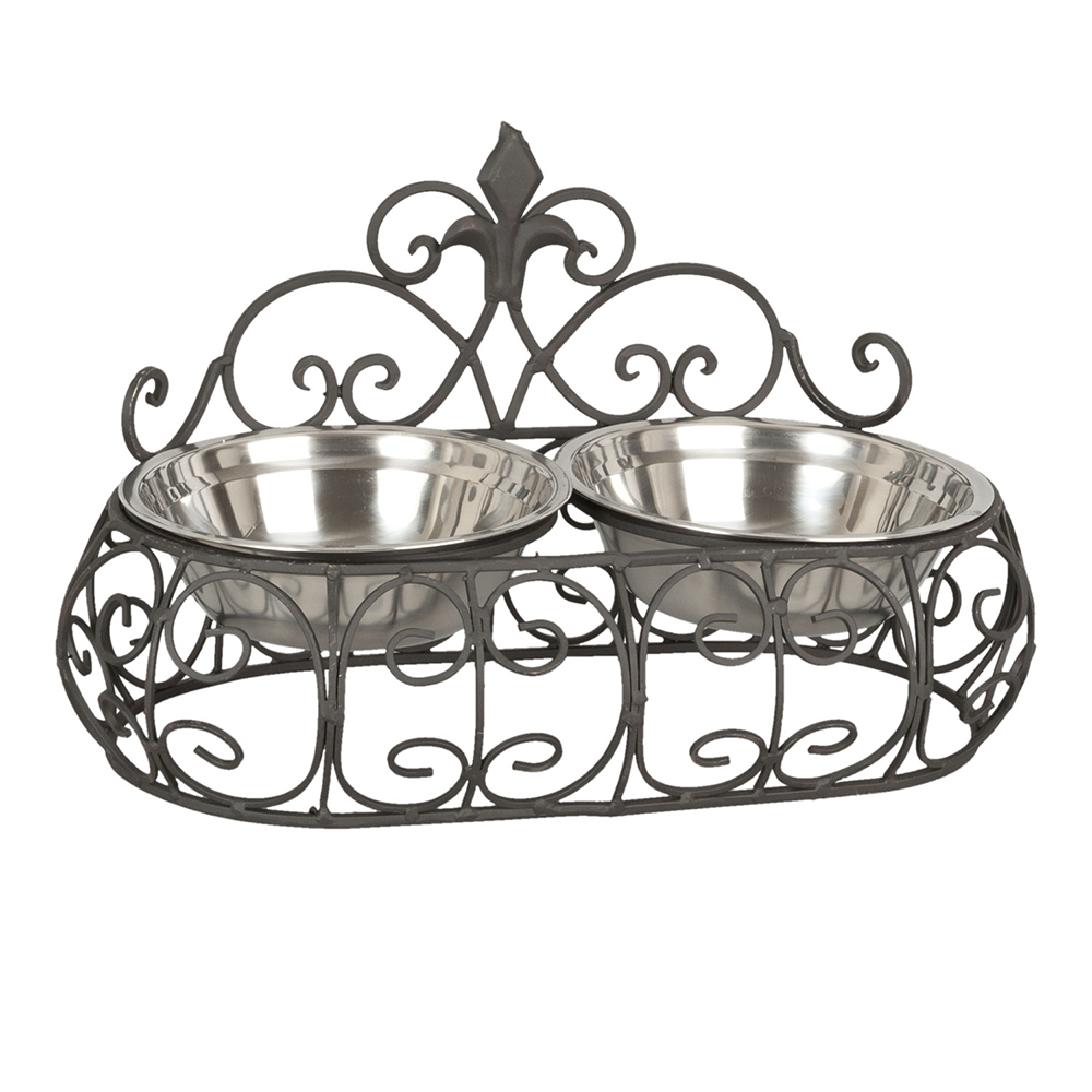 Dieren voerbak 39x20x23 cm / 2x500 ml