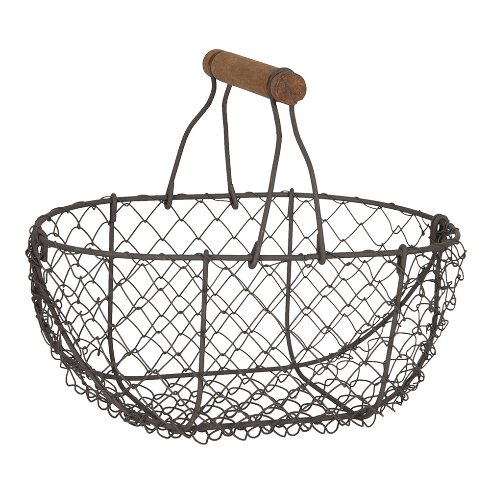 [6Y3756] Ijzeren mand 24x16x11/23 cm