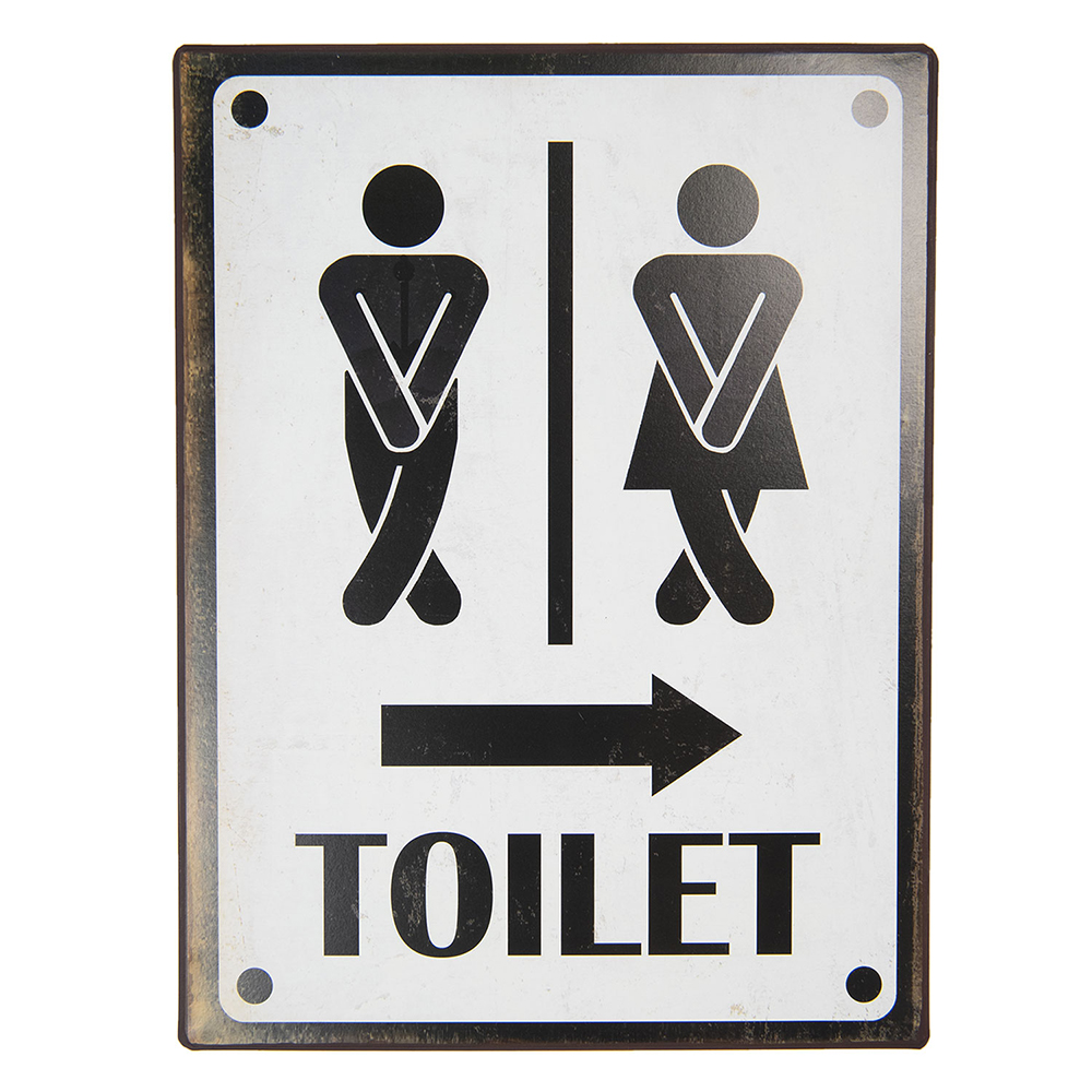 [6Y3953] Tekstbord Toilet 26x1x35 cm