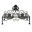 Ciotola per Cani Nero 39x19x25 cm / 2x500 ml