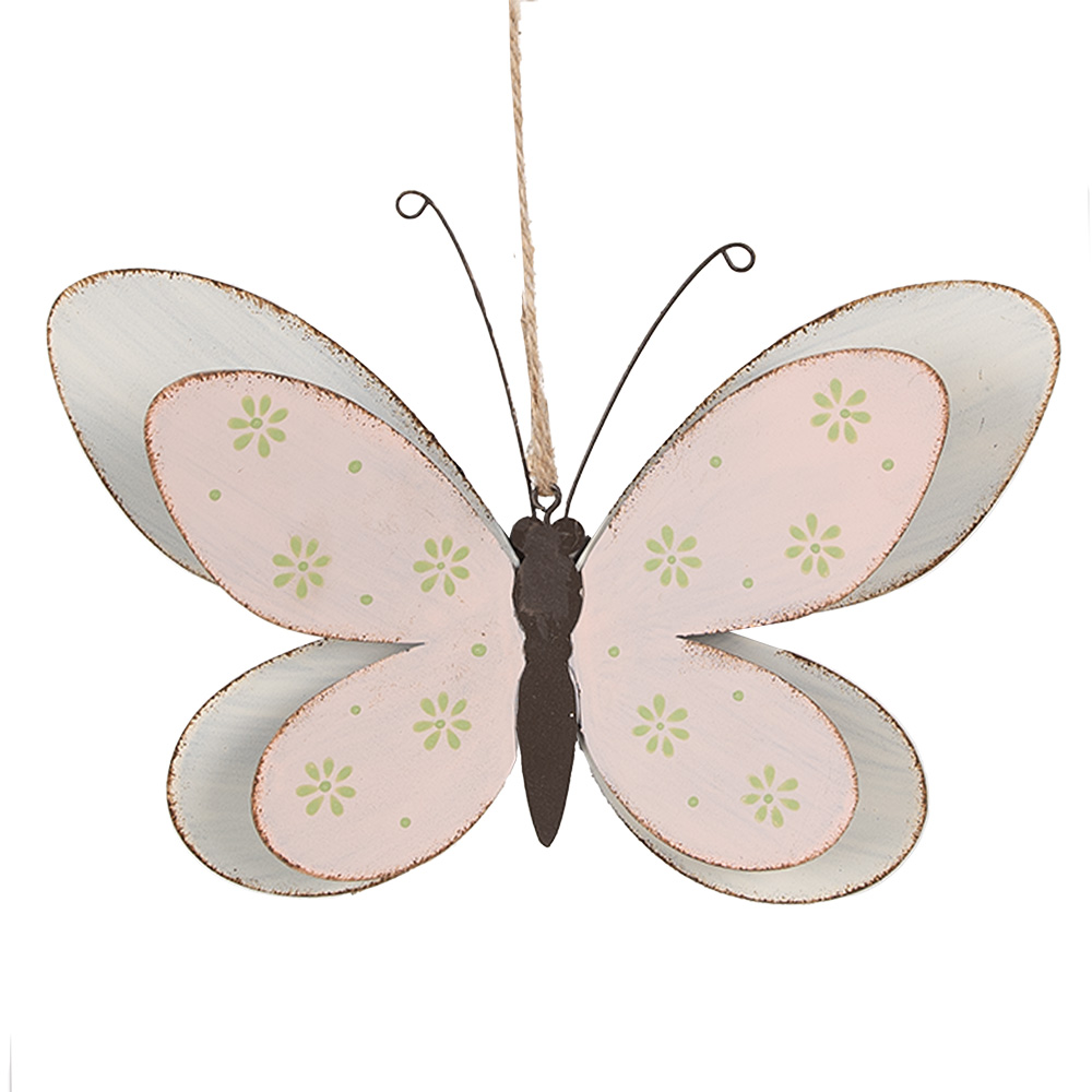 [6Y5578M] Decoratie hanger vlinder 22x4x14 cm