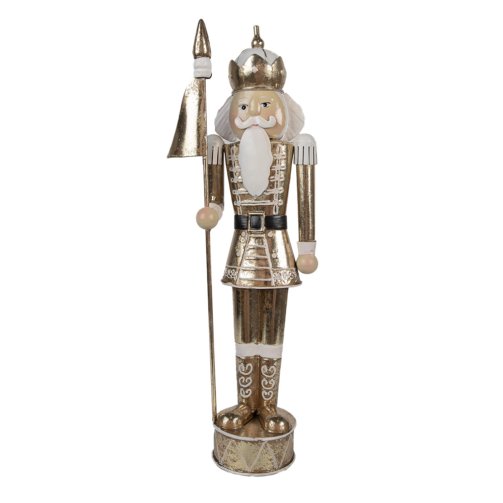 [6Y5607] Deko Nussknacker Goldfarbig 14x8x40 cm