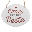 Text Board White Red 18x1x15 cm