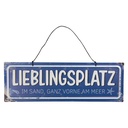 Text Board Blue White 30x1x10 cm