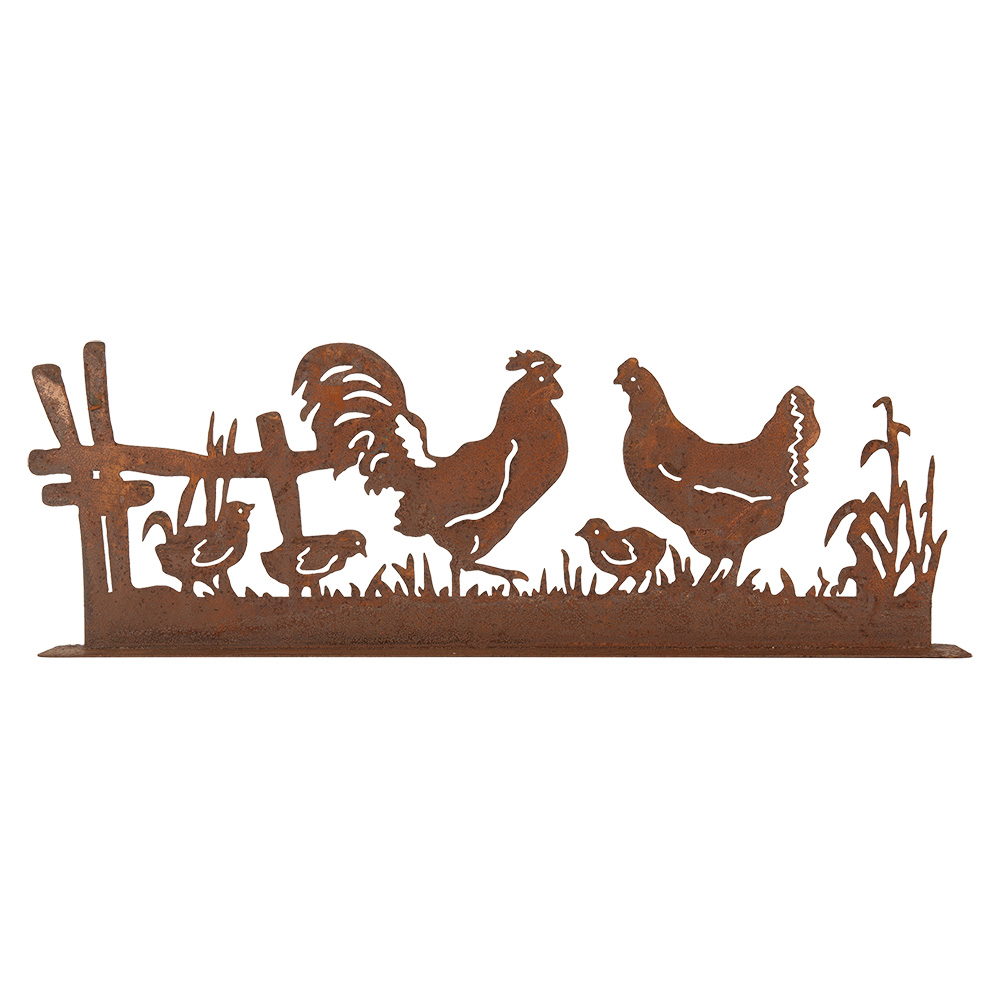 [6Y5778] Decoratie kip met haan 41x5x14 cm