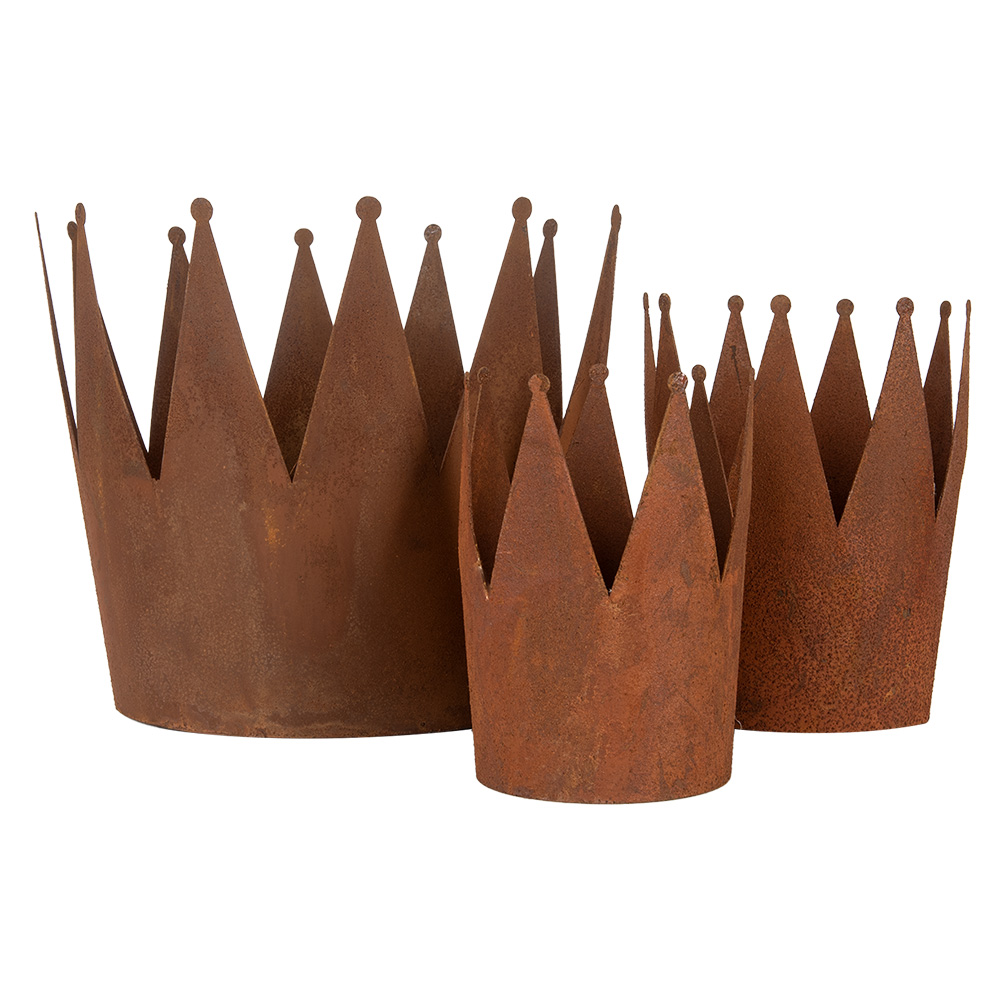 Decoratie kroon (3) Ø 32x25 / Ø 17x21 / Ø 12x17 cm