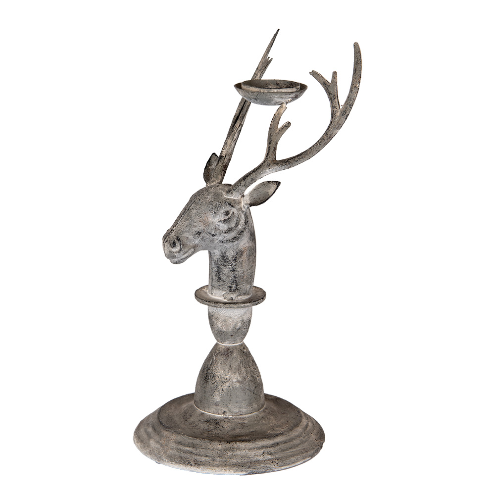 [6Y5839] Chandelier Cerf Gris 17x14x30 cm