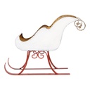 Weihnachtsdeko Schlitten Weiß Goldfarbig 38x15x28 cm