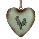 Decorative Hanger Heart Green Brown 14x5x14 cm