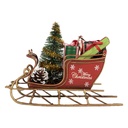 Weihnachtsdeko Schlitten Rot Goldfarbig 17x8x12 cm