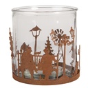 Porte-lampes Scène de Noël Marron Ø 15x15 cm