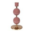 Candle Holder Pink Gold colored Ø 9x19 cm