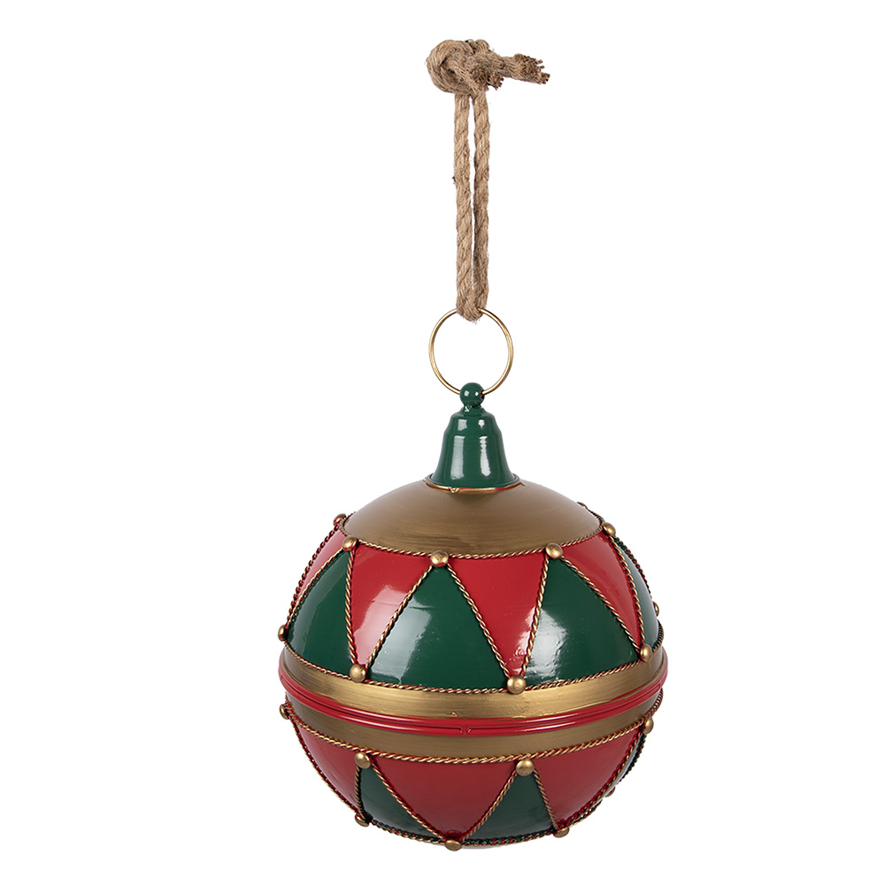 [6Y5985] Dekoration Weihnachtskugel Rot Grün Ø 31x36 cm