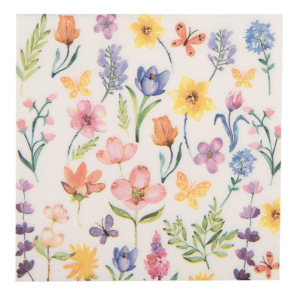 [73074] Paper napkins White Pink 33x33 cm (20)