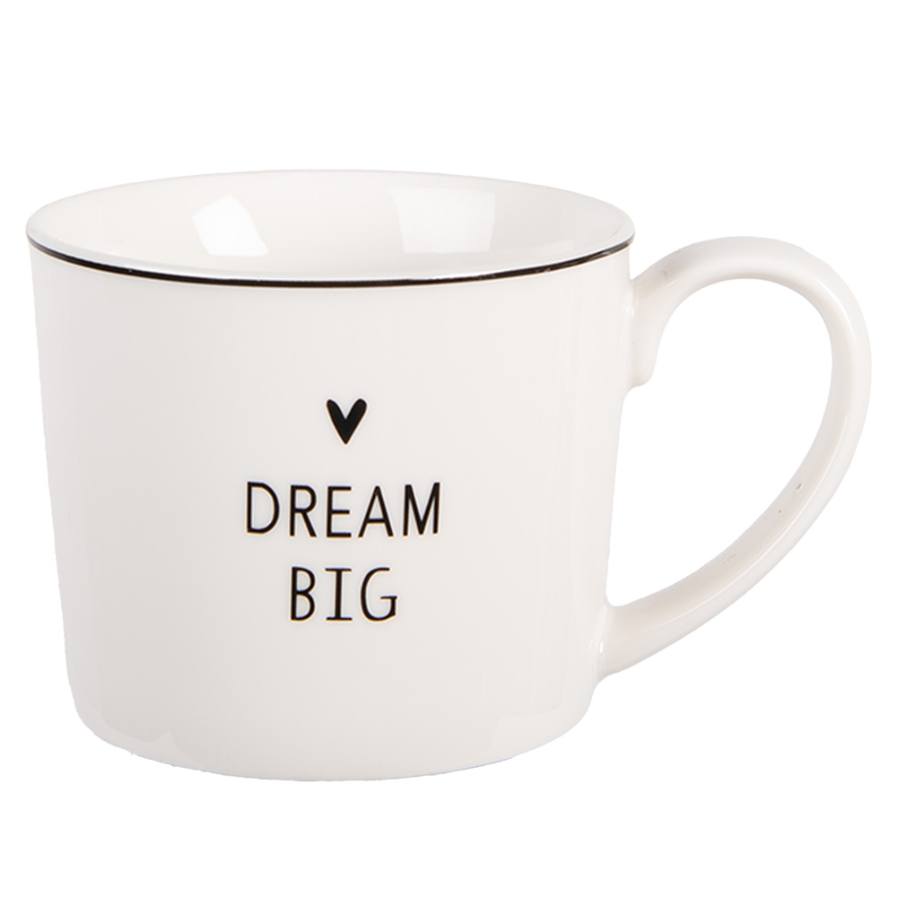 [BHSMU0004] Becher Weiß Schwarz 12x8x7 cm / 275 ml