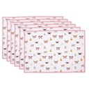Sets de table (set de 6) Beige Rose 48x33 cm