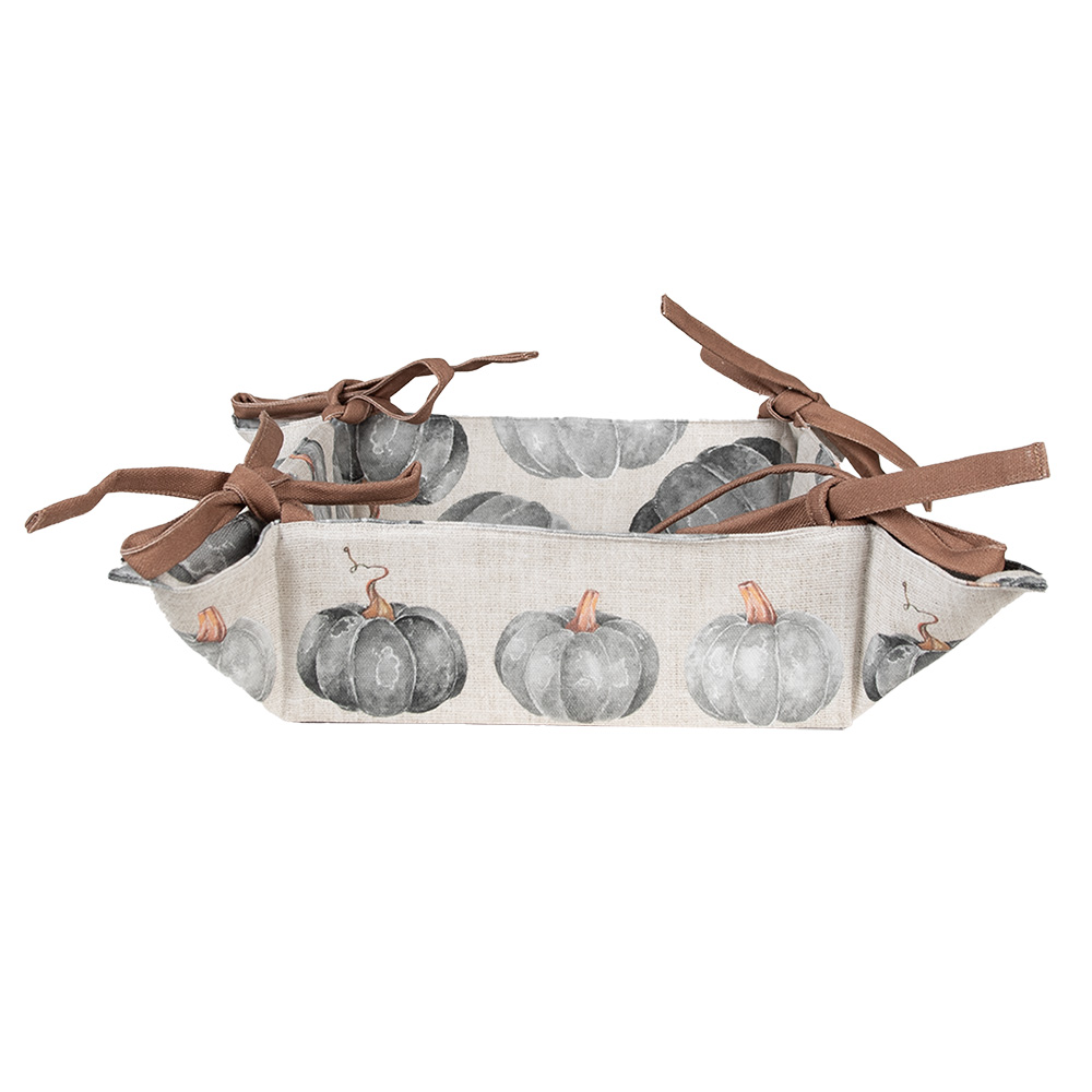 [CSP47] Bread Basket Grey Beige 35x35x8 cm