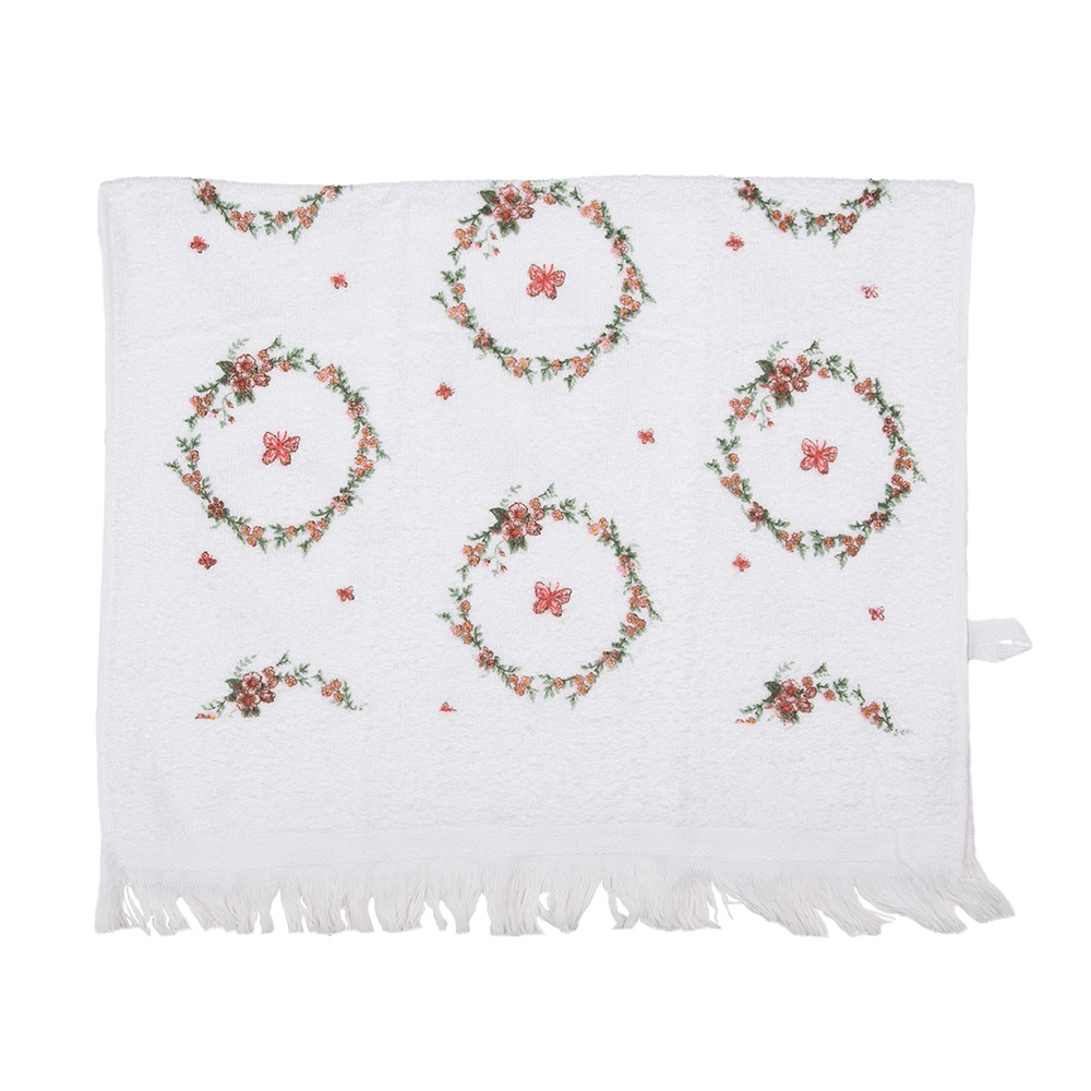 [CTFEB-1] Asciugamano Ospite Bianco Rosa 40x66 cm