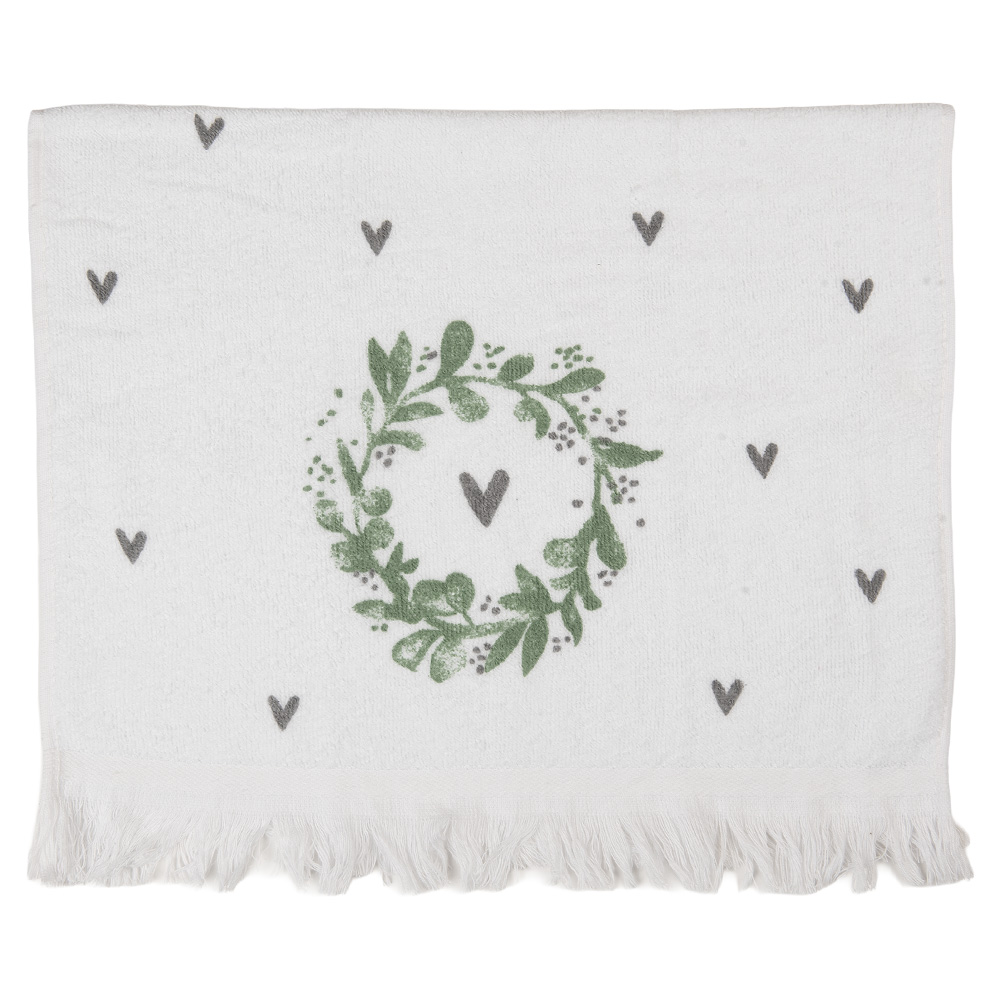 [CTLNL] Asciugamano Ospite Bianco Verde 40x66 cm
