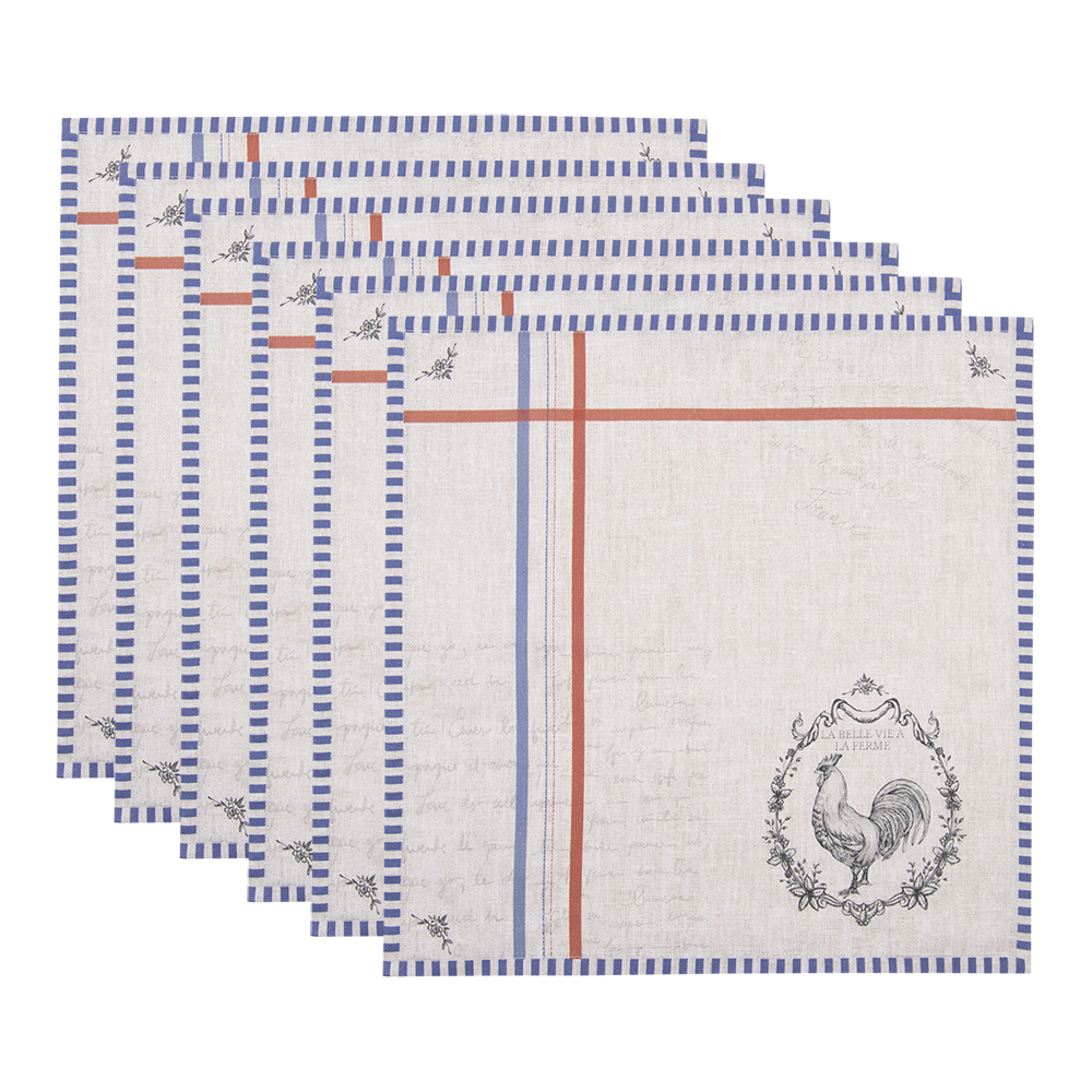 [DFR43] Servietten Baumwolle 6er Set Beige 40x40 cm
