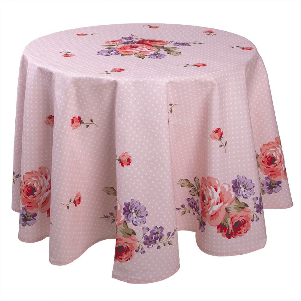 [DTR07] Tischdecke Rund Rosa, Flieder Ø 170 cm