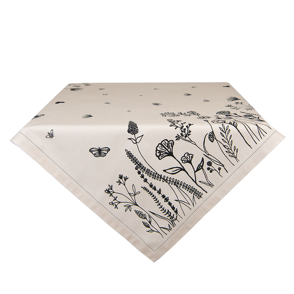 [FAF03] Tablecloth Beige Black 130x180 cm