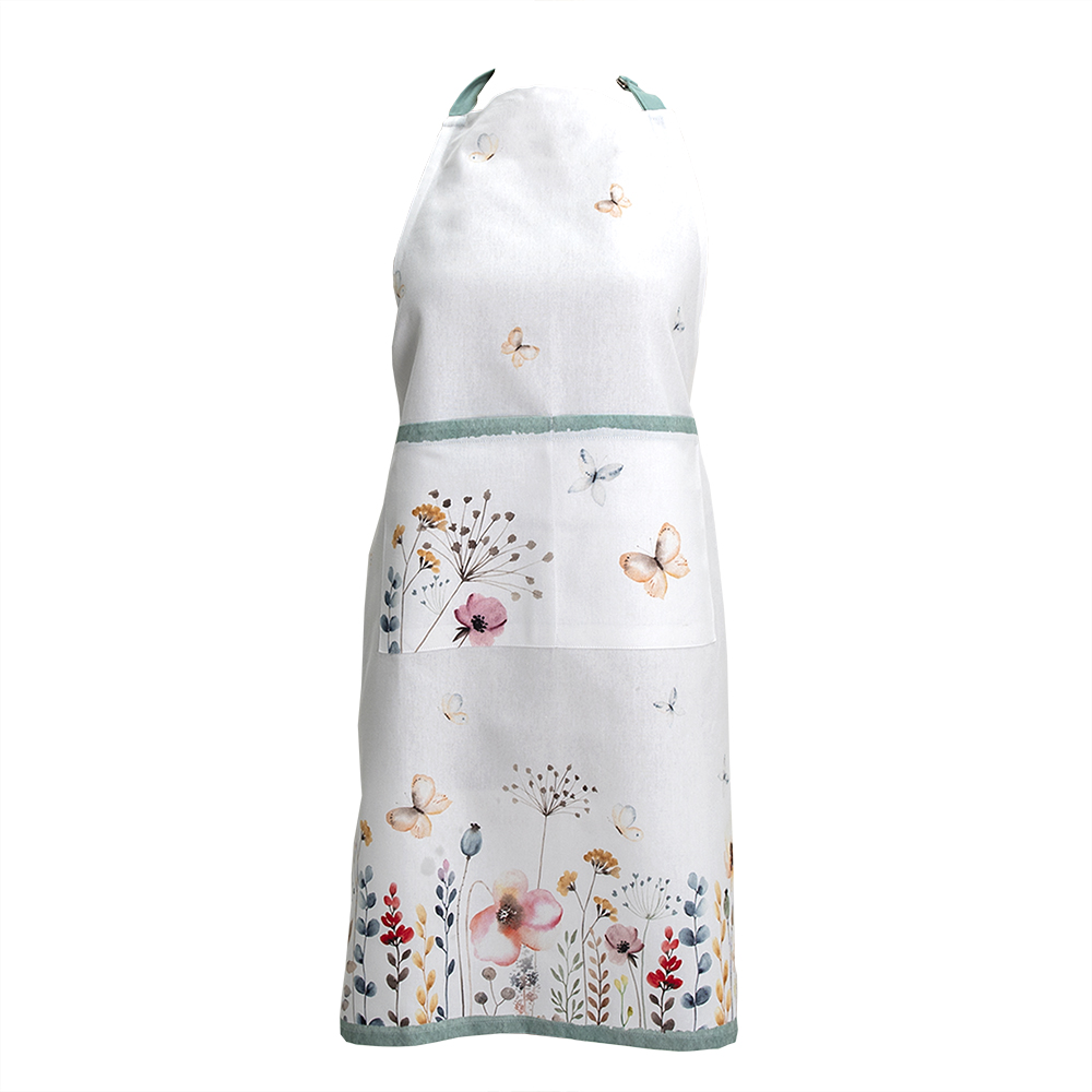 [FOB41] Tablier de cuisine Blanc, Vert 70x85 cm